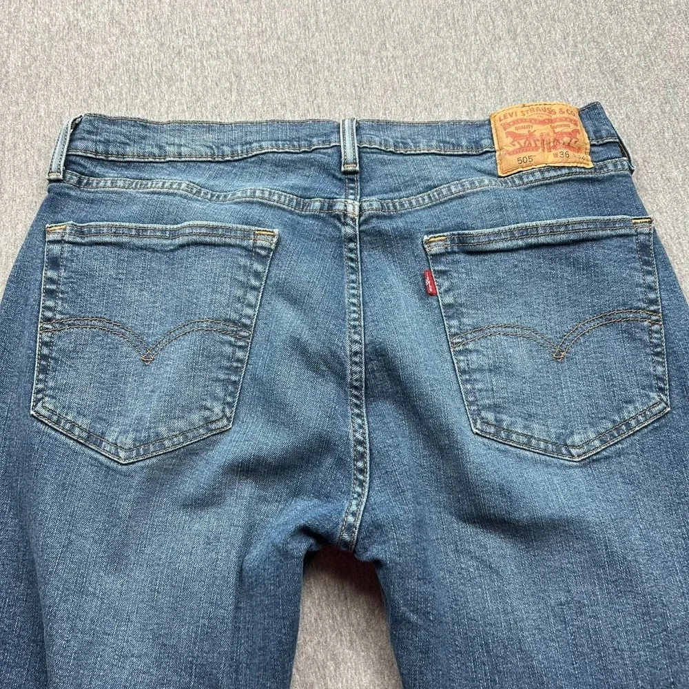 Levi's 505 Straight Leg Jeans Mens 34x31 Blue‎ Denim Pants Classic Red Tab